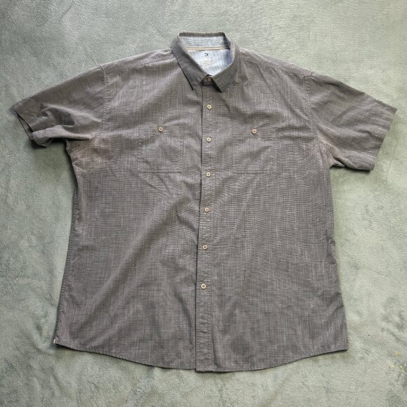 Kuhl Mens Short Sleeve Button Up Shirt XXL Gray Karib - Picture 1 of 13